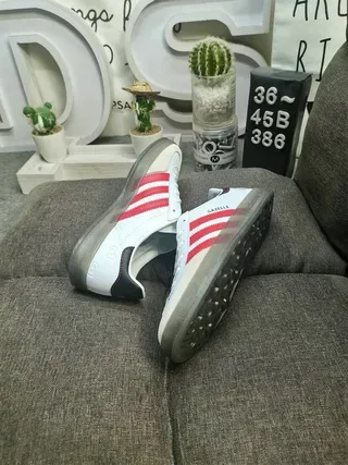 Adidas Gazelle Hello Kitty Collaboration Gray Red Lifestyle Sneakers 6