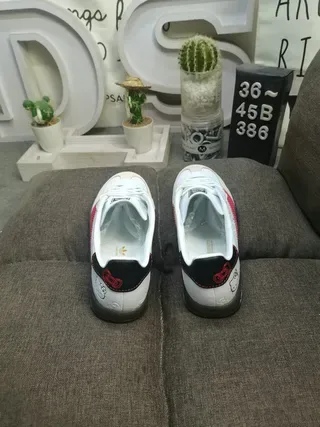 Adidas Gazelle Hello Kitty Collaboration Gray Red Lifestyle Sneakers 8