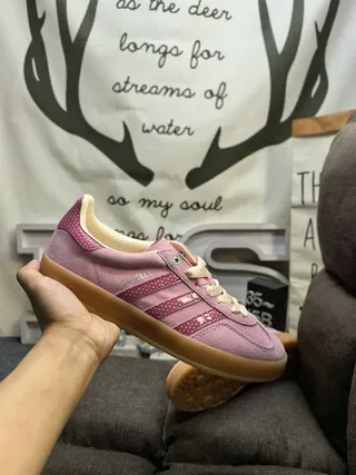 Adidas Gazelle Pink Polka-Dot Suede Lifestyle Sneakers 5