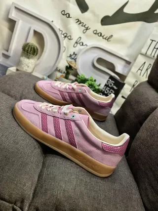 Adidas Gazelle Pink Polka-Dot Suede Lifestyle Sneakers 7