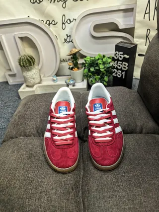 Adidas Gazelle Red Suede Lifestyle Sneakers 10