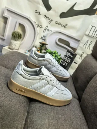 Adidas Gray Beige Low-Top Suede Upper Lifestyle Sneakers 9