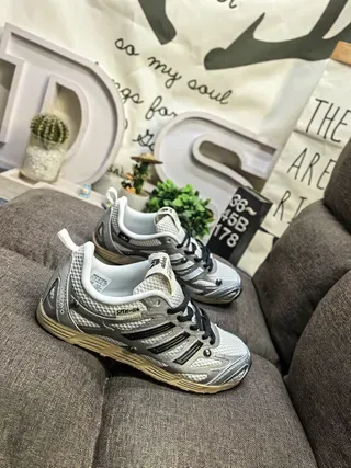 Adidas Gray Black Mesh-and-Synthetic Upper Three-Stripe Side Branding Lifestyle Sneakers 9