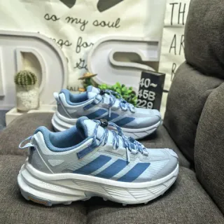 Adidas Gray Blue Chunky Midsole Three-Stripe Side Panel Lifestyle Sneakers