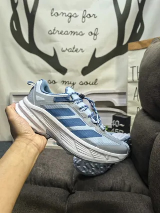 Adidas Gray Blue Chunky Midsole Three-Stripe Side Panel Lifestyle Sneakers 5