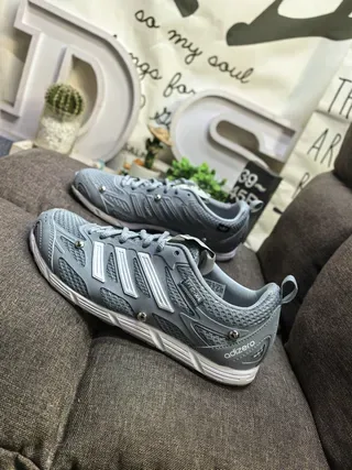 Adidas Gray White Mesh Upper Synthetic Overlays Lifestyle Sneakers 7