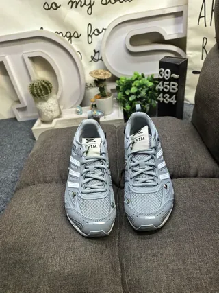 Adidas Gray White Mesh Upper Synthetic Overlays Lifestyle Sneakers 10