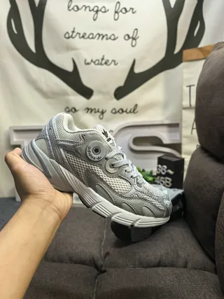 Adidas Gray White Midsole Mesh And Synthetic Overlay Construction Chunky Sneakers 5