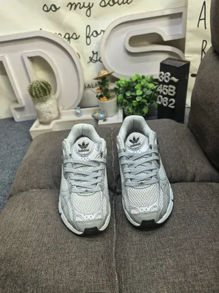 Adidas Gray White Midsole Mesh And Synthetic Overlay Construction Chunky Sneakers 10