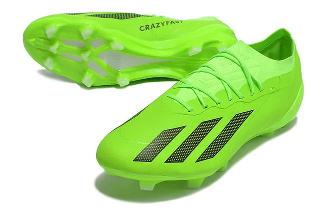 Adidas Green Black Neon Monochrome Perforated Stripes Firm-Ground Soccer Shoes 3