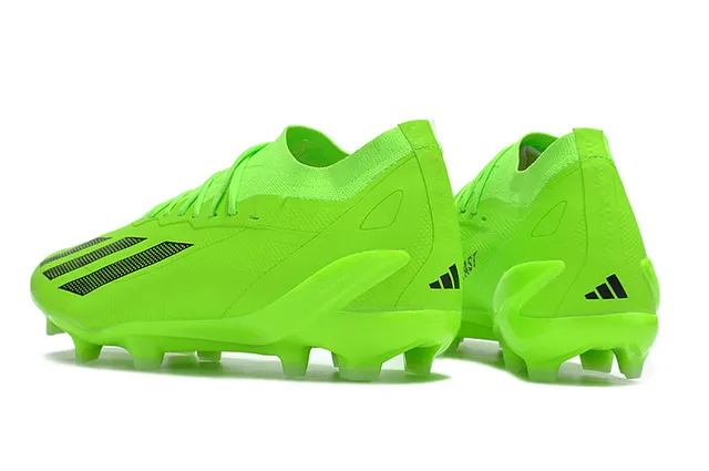 Adidas Green Black Neon Monochrome Perforated Stripes Firm-Ground Soccer Shoes 4