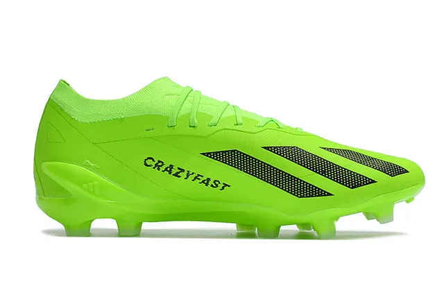 Adidas Green Black Neon Monochrome Perforated Stripes Firm-Ground Soccer Shoes 5