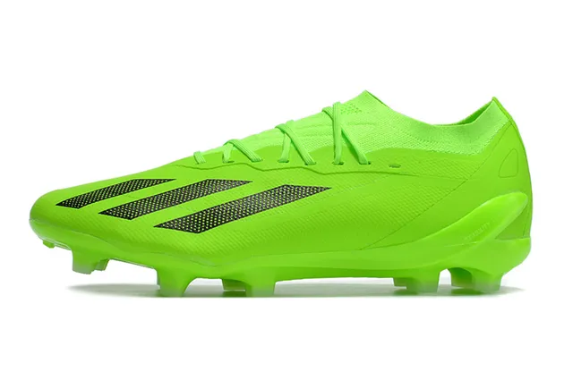 Adidas Green Black Neon Monochrome Perforated Stripes Firm-Ground Soccer Shoes 6