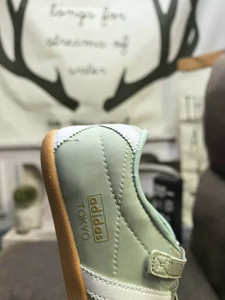Adidas Green White Laceless Velcro Strap Lifestyle Sneakers 3