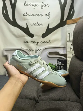Adidas Green White Laceless Velcro Strap Lifestyle Sneakers 5