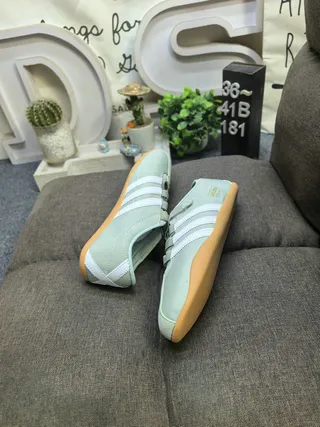 Adidas Green White Laceless Velcro Strap Lifestyle Sneakers 6