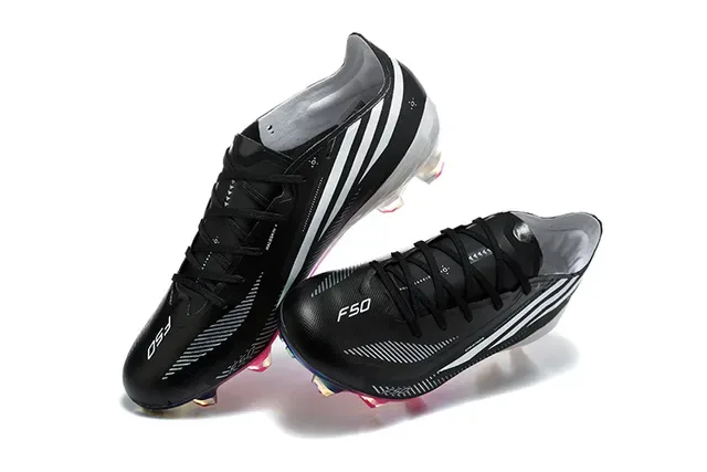 Adidas Hyperfast Preto Multicolor Botina Baixo Corte Superior Iridescente Translúcida Sola para Terreno Firme Sapatos de Futebol 2