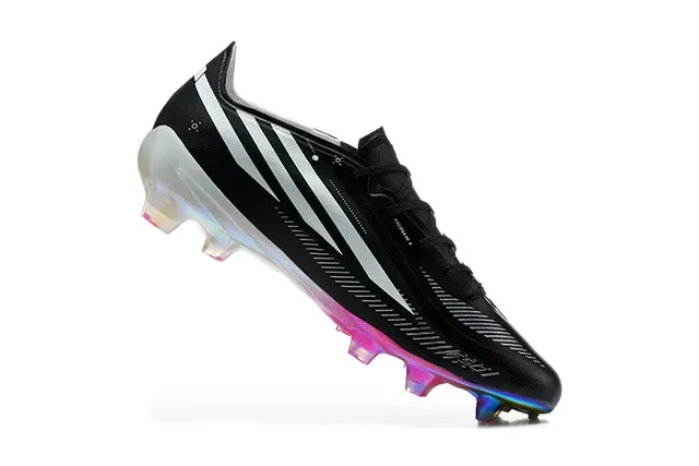 Adidas Hyperfast Preto Multicolor Botina Baixo Corte Superior Iridescente Translúcida Sola para Terreno Firme Sapatos de Futebol 3