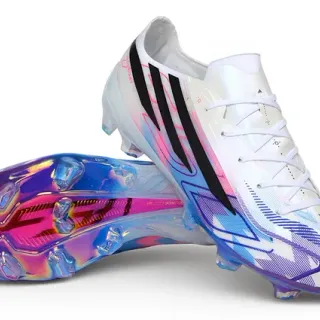 Adidas Multicolor White Low-Cut Bootie Iridescent Gradient Firm-Ground Soccer Shoes