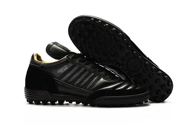 Adidas Mundial Team Branco e Cinza Dourado Gramado Sapatos de Futebol 4