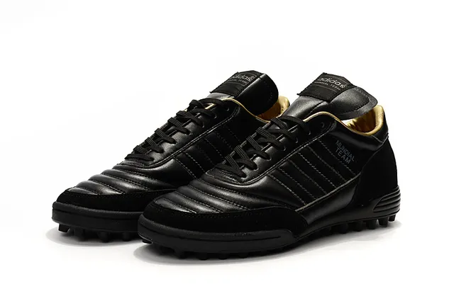 Adidas Mundial Team Branco e Cinza Dourado Gramado Sapatos de Futebol 5