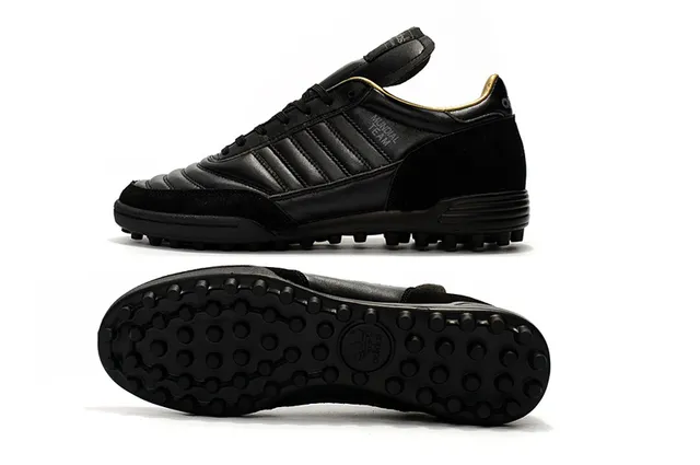 Adidas Mundial Team Branco e Cinza Dourado Gramado Sapatos de Futebol 6