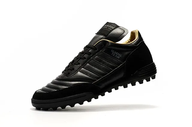 Adidas Mundial Team Branco e Cinza Dourado Gramado Sapatos de Futebol 9