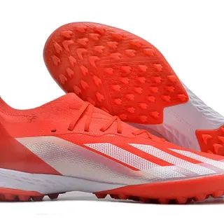 Adidas কমলা সাদা লো-কাট নিট আপার অ্যাসিমেট্রিকাল লেসিং আর্থফিশিয়াল গ্রাস সকার শুজ