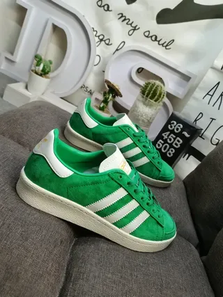 Adidas Originals Campus Green Suede Lifestyle Sneakers 9