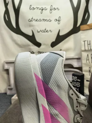 Adidas Pink and Gray Three-Stripe Lifestyle Sneakers 3