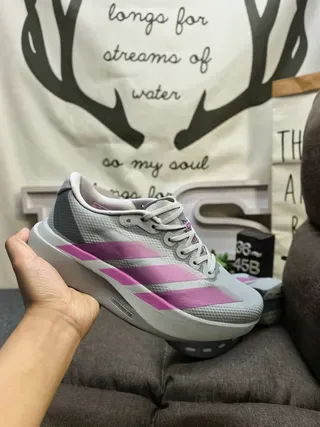 Adidas Pink and Gray Three-Stripe Lifestyle Sneakers 5