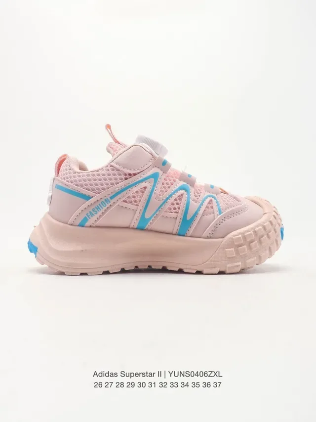 Adidas Pink Blue Laceless Boa Dial Closure Wavy Synthetic Overlays Lifestyle Sneakers 23
