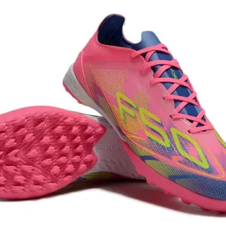 Adidas Zapatos de fútbol turf upper sintético low-cut studs moldados rosa azul