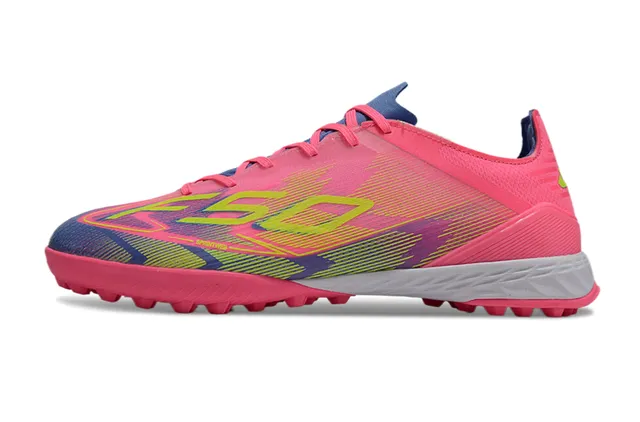 Adidas chaussures de football turf upper synthétique low-cut studs moulés rose bleu 7