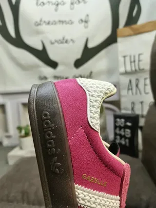 Adidas Pink White Suede Upper Knitted Heel Tab Lifestyle Sneakers 3