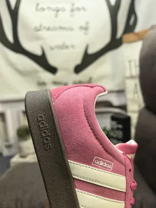 Adidas Pink White Suede Upper Three Stripes Lifestyle Sneakers 3
