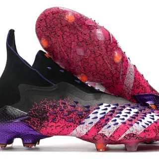 Adidas Predator Accuracy Crackle Pink Black Purple Firm-Ground फुटबॉल जूते