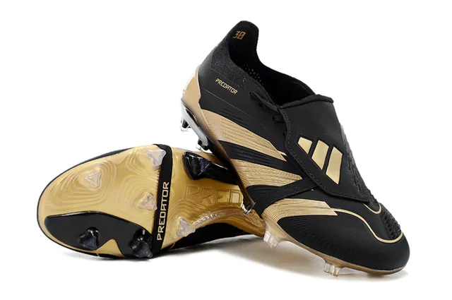 Adidas Predator Black and Gold Firm-Ground Soccer Shoes 4