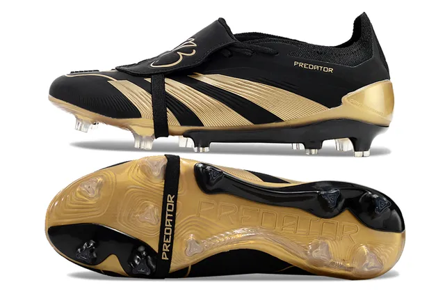 Adidas Predator Black and Gold Firm-Ground Soccer Shoes 6