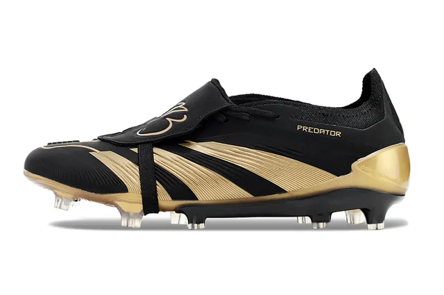 Adidas Predator Black and Gold Firm-Ground Soccer Shoes 7