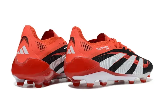 Adidas Predator Chaussures de Football Noir Orange Basses Upper Híbrido Textil Ground Firme 2