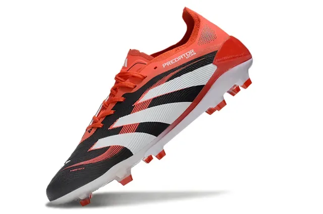 Adidas Predator Chaussures de Football Noir Orange Basses Upper Híbrido Textil Ground Firme 3