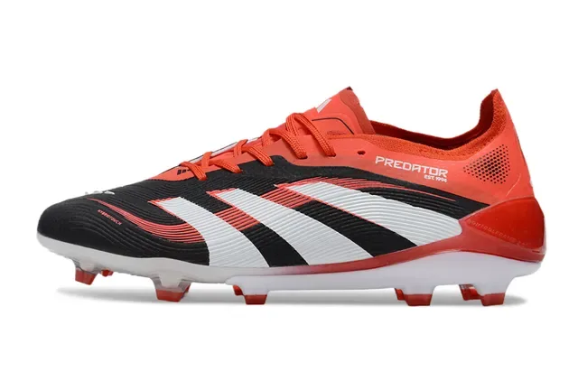 Adidas Predator Chaussures de Football Noir Orange Basses Upper Híbrido Textil Ground Firme 6