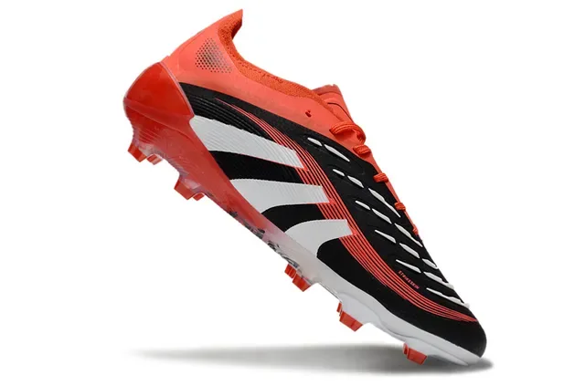 Adidas Predator Chaussures de Football Noir Orange Basses Upper Híbrido Textil Ground Firme 7