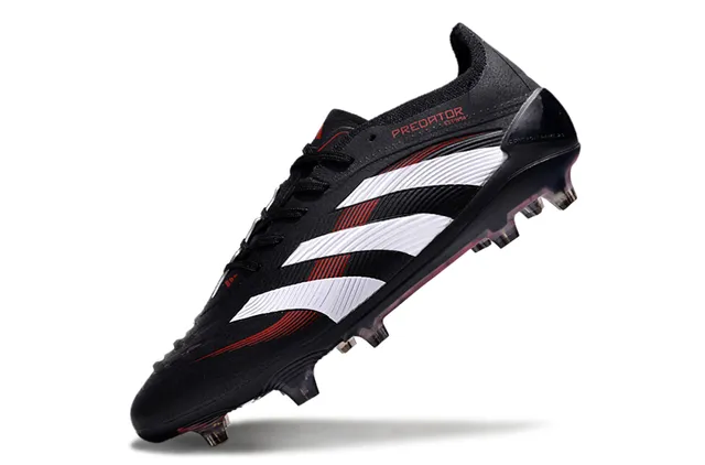 Adidas Predator Black White Red Firm-Ground Soccer Shoes 3