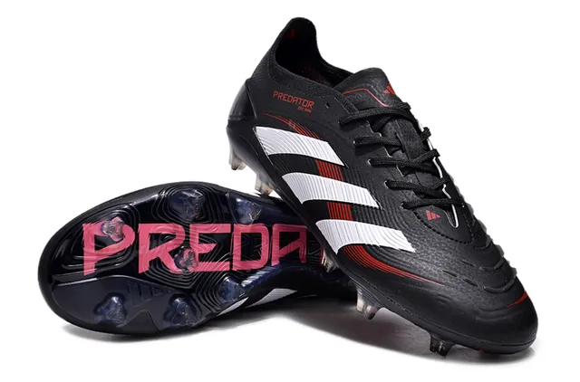 Adidas Predator Black White Red Firm-Ground Soccer Shoes 4