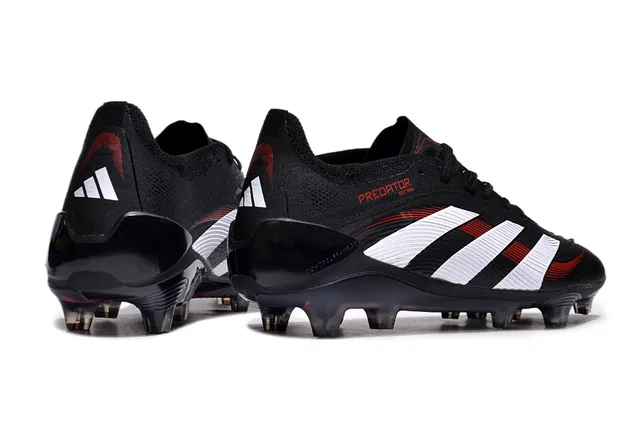 Adidas Predator Black White Red Firm-Ground Soccer Shoes 5