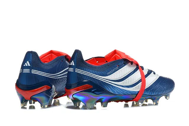 Adidas Predator Blue Red Iridescent Holographic Upper Asymmetrical Lacing Strap Firm-Ground Soccer Shoes 5