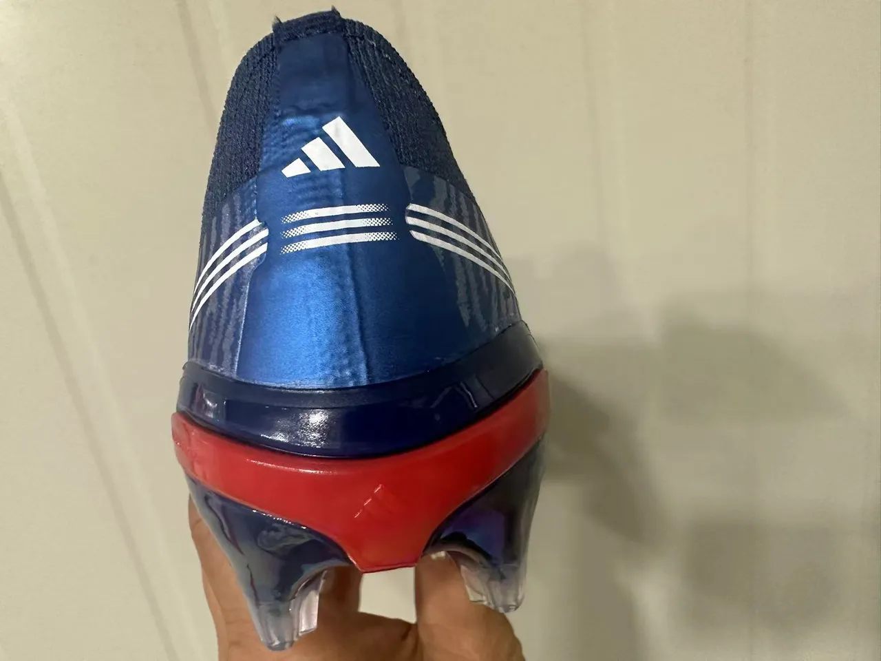 Adidas Predator Blue Red Iridescent Holographic Upper Asymmetrical Lacing Strap Firm-Ground Soccer Shoes 13
