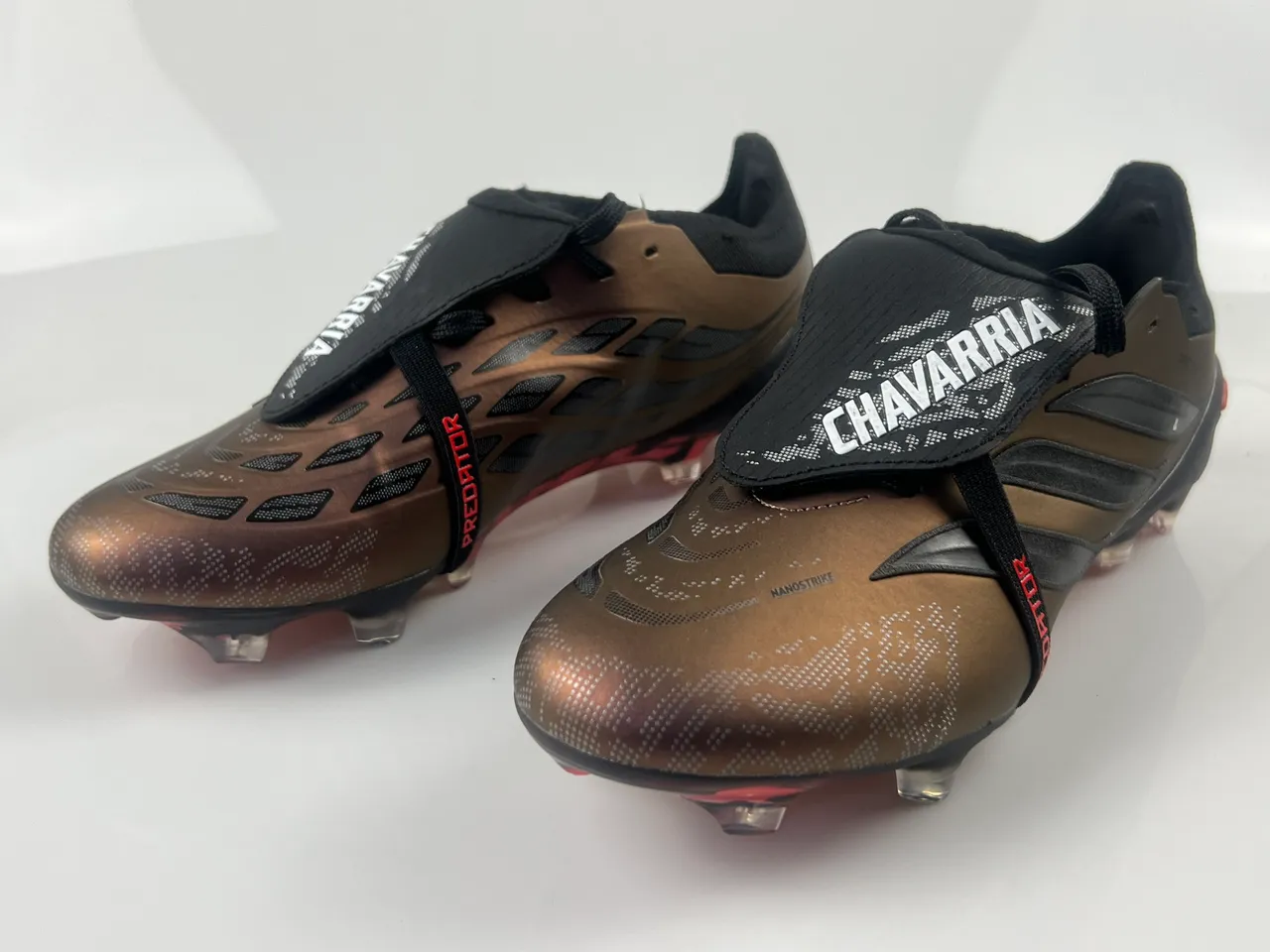 Adidas Predator Chavarría Metallic Bronze Black Red Firm-Ground Soccer Shoes 2